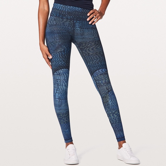 lululemon athletica Pants - Lululemon Wunder Under -- Blue/Grey pattern